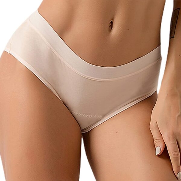 Jamron Mujer Pack de 3 Bragas Menstruales Flujo Abundante - Bragas Absorbentes Incontinencia Lavable - Ropa Interior para Regla Periodo Mentruación Beige + Beige + Beige L - Image 5