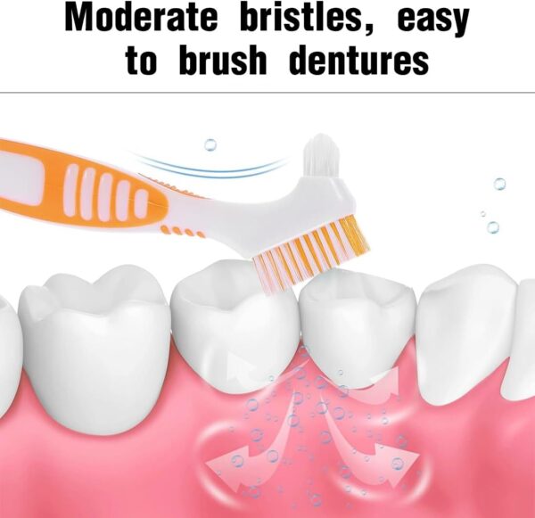 IBXWMNG Set de 4 cepillos limpiadores para ortodoncia con doble cara y punta de precisión，Ideal para limpiar dentaduras postizas, retenedores, prótesis dentales, férulas y alineadores - Image 3