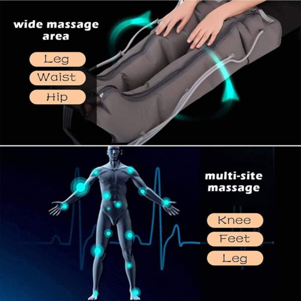Compresor De Aire Masajeador, Equipo de Presoterapia Profesional Útil para la Circulación Corporal y la Relajación, con Cámara De 6 Cavidades para El Alivio del Dolor Muscular - Image 8