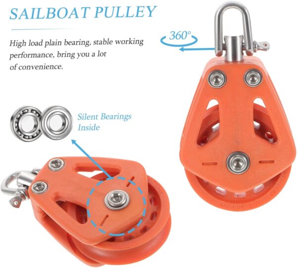 BESPORTBLE 5 Uds Elevación De Polea De Vela Polea De Velero Polipasto Bloque De Polea De Velero Broches De Plástico Herramienta Rotativa Tambor De Plástico Accesorios De Polea De Velero - Image 5