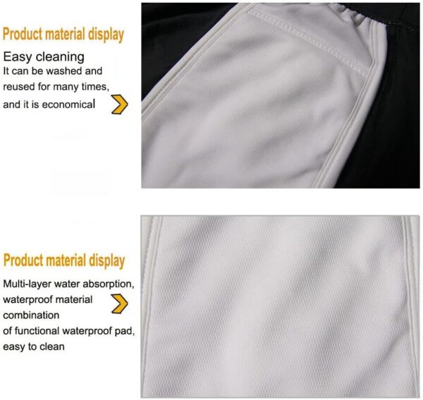 Paquete de 3 ropa interior de algodón para incontinencia para hombre, absorción regular, reutilizable, lavable, para incontinencia urinaria para cirugía de próstata (Negro, XXL) - Image 8