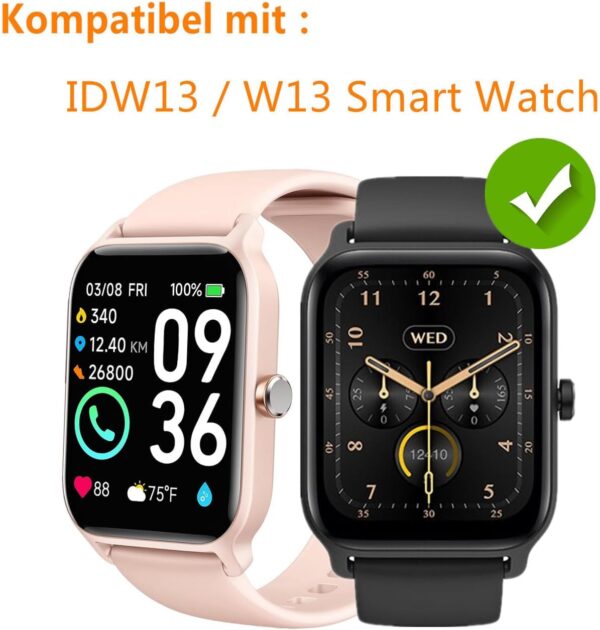 Frgnie Protector de pantalla compatible con reloj inteligente Gydom IDW13 de 1,8 pulgadas (3 unidades) 3D Curved Full Cover Protector de pantalla, compatible con Yoever/IFMDA Smartwatch - Image 2