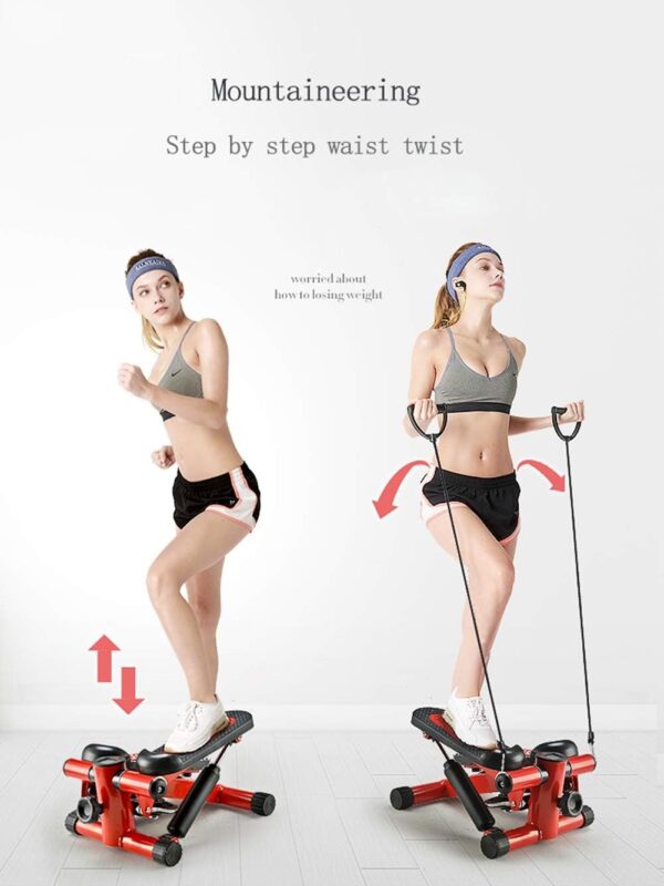 WENCY Mini Stepper Trainer Portable Twist Stair Altura Ajustable Máquina de Ejercicios de Fitness con Banda de Resistencia Duraderay Pantalla LED - Image 5