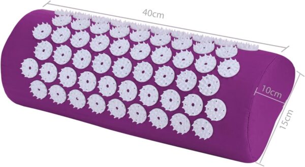 Belmalia Cojín de Acupresión para Hombros y Nuca, Rollo para Nuca, Cojín de Masaje, Cojín Relajante MTC Violeta Morado - Image 3