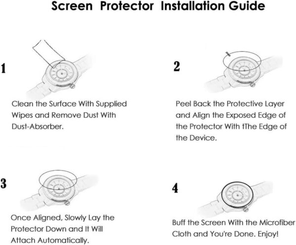Blueshaweu Protector de pantalla compatible con reloj inteligente AIMIUVEI para mujer de 1,27 pulgadas G53, dureza 9H, protector de pantalla de cristal templado [3 unidades] compatible con reloj - Image 4