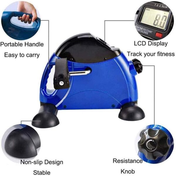 MFLASMF Ejercitador de Pedales portátil Mini Bicicleta estática con Pantalla electrónica y asa Bicicleta de Fitness Interior para Ancianos Entrenamiento de rehabilitación Tensión Ajustable - Image 3