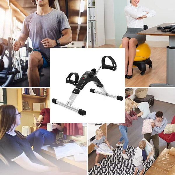 Sywlwxkq Ejercitador de Pedal Plegable Pantalla LCD Mini Bicicleta estática de Interior con Resistencia Ajustable para el hogar Rehabilitación de Ancianos Entrenador de Brazos de piernas - Image 6
