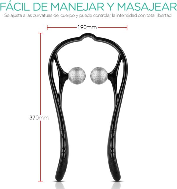 VOYOR Masajeador de Cuello Shiatsu, Masajeador Cervical y de Espalda, Masaje para Cervicales Hombros Manual Tejido Profundo Relajación para Alivio de Fatiga y Dolor MS110 - Image 6