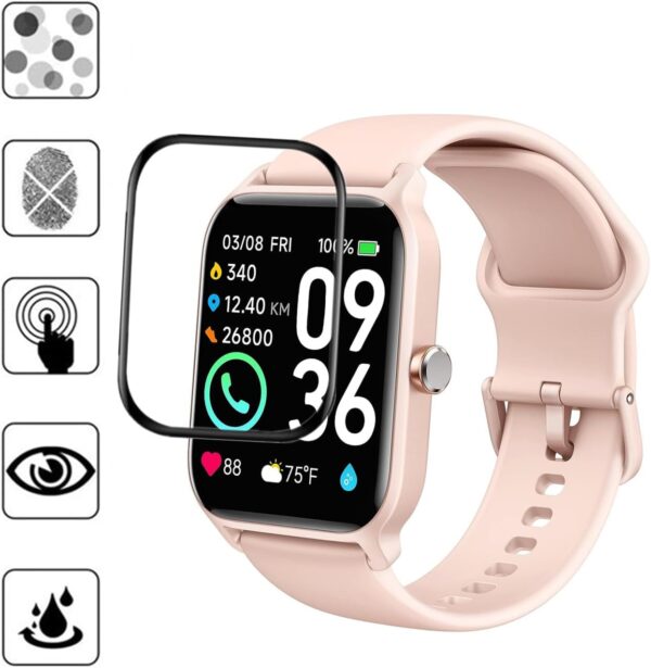 Frgnie Protector de pantalla compatible con reloj inteligente Gydom IDW13 de 1,8 pulgadas (3 unidades) 3D Curved Full Cover Protector de pantalla, compatible con Yoever/IFMDA Smartwatch - Image 4