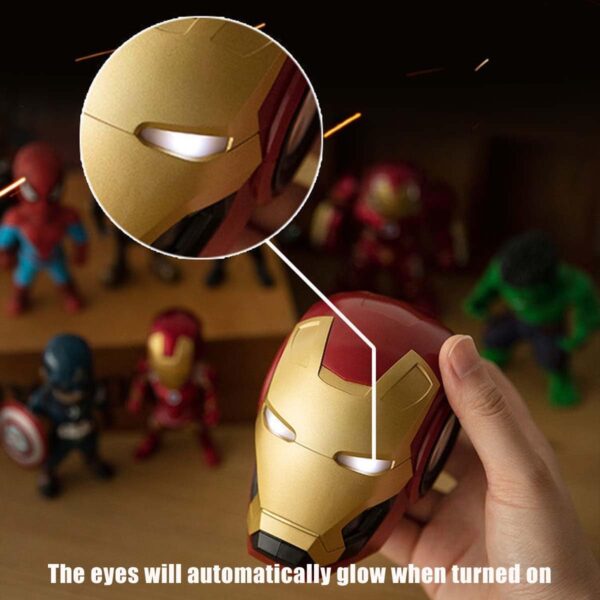 SAMERIO Altavoz Bluetooth portátil Iron Man Altavoz inalámbrico Bluetooth Heavy Bass con Cable de Carga USB Altavoz inalámbrico pequeño para Exteriores, Ideas de Regalos - Image 3