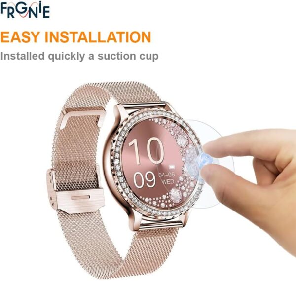 Frgnie Protector de pantalla compatible con reloj inteligente BOCLOUD NX19 para mujer de 1,3 pulgadas (3 unidades) de dureza 9H, protector de pantalla de vidrio templado compatible con reloj - Image 4