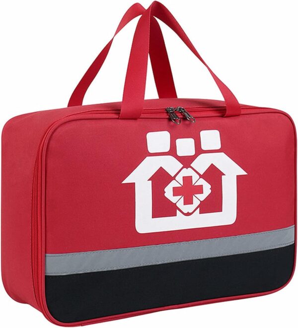 Bolsa de medicamentos, Botiquín médico vacío, Neceser de viaje, Bolsa de Almacenamiento portátil para Coche Barco El Hogar Lugar de Trabajo Mochila y Acampar Senderismo Viaje (Rojo L)