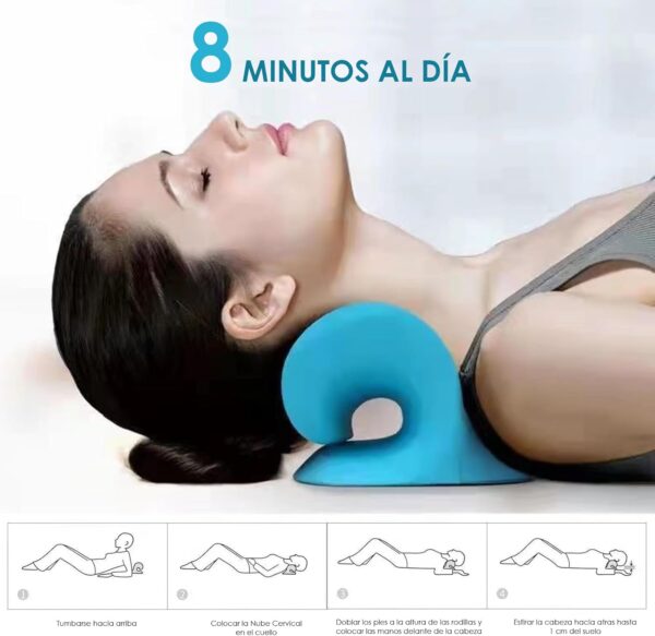 MOANATURA Masajeador Cervical. Almohada para Alivio del Dolor de Cervicales, Cuello y Hombros. Almohadilla Relajante de Tracción Cervical. Cojín para Estirar, Relajar y Traccionar el Cuello. (Rosa) - Image 3