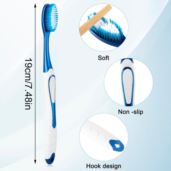 WLLHYF Cepillos de dientes extrasuaves, 5 unidades, portátil, manual, hilo dental, kit de viaje, cepillo de dientes de cerdas ultra limpias, cepillo de dientes sin dolor para encías sensibles de - Image 3