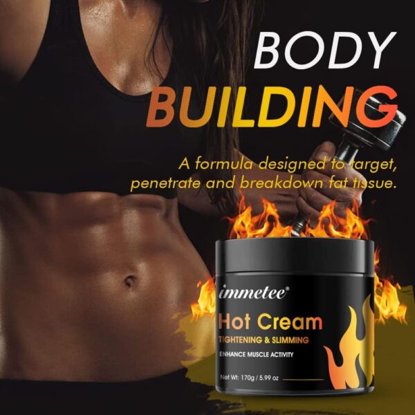 immetee Crema Quema Grasa Abdominal,Crema Reductora Abdomen Mujer Hombre,Potenciador de Entrenamiento para Moldear Cintura, Abdomen y Gluteos,Hot Cream,crema anticelulitica.170g - Image 3