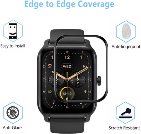Frgnie Protector de pantalla compatible con reloj inteligente Gydom IDW13 de 1,8 pulgadas (3 unidades) 3D Curved Full Cover Protector de pantalla, compatible con Yoever/IFMDA Smartwatch - Image 5
