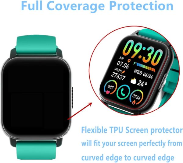Frgnie Protector de pantalla para For Y6 reloj inteligente 1,85", lámina de TPU HD (6 Pack) compatible con Hoxe/Poounur Y6E Smartwatch Protector - Image 6