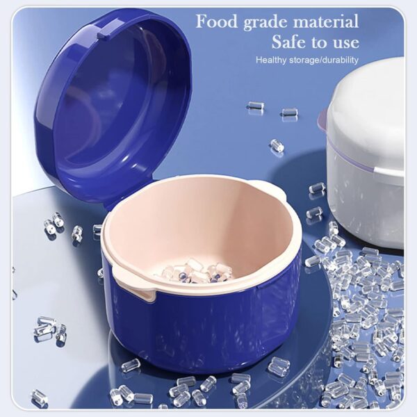 Caja de Almacenamiento para Dentaduras Postizas,Guador Caja de Baño para Dentadura Postiza Estuche para Cepillo de Dientes de Prótesis Caja de Ortodoncia con Postiza Cepillo Limpiador de Dentaduras - Image 3