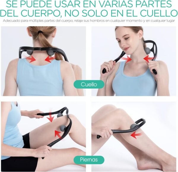 VOYOR Masajeador de Cuello Shiatsu, Masajeador Cervical y de Espalda, Masaje para Cervicales Hombros Manual Tejido Profundo Relajación para Alivio de Fatiga y Dolor MS110 - Image 4