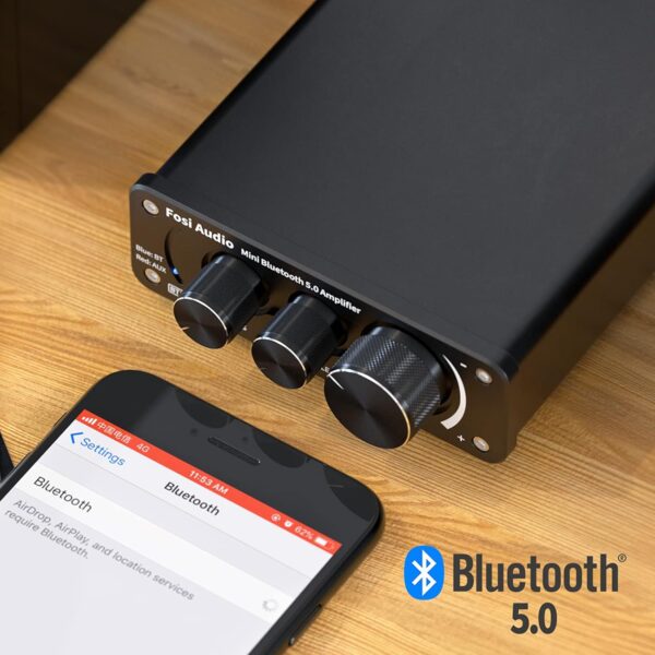 Fosi Audio BT10A Bluetooth 5.0 Amplificador de Audio Estéreo 2 Canales Clase D Mini Hi-Fi Integrado Amperio para Altavoces de Casa 50W x2 TPA3116 - Image 4