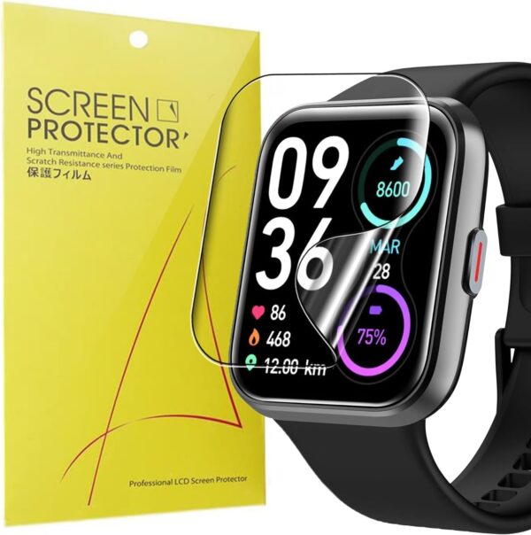 Blueshaweu Protector de pantalla compatible con reloj inteligente Tensky ID208 Plus de 1,8 pulgadas, [3 unidades] HD transparente flexible TPU Protector de pantalla para reloj inteligente Tensky ID208