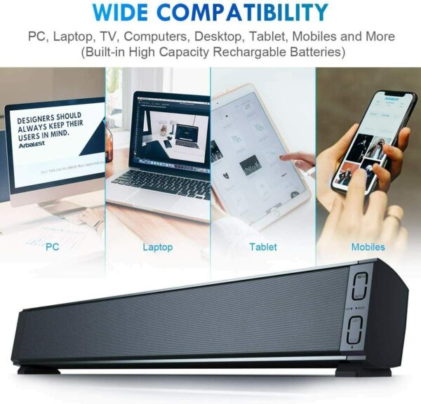 Yangers Altavoz inalámbrico Bluetooth 5.0 con Control Remoto Barras de Sonido Micrófono Incorporado para TV Home Theater Audio PC Teléfono Laptop - Image 8