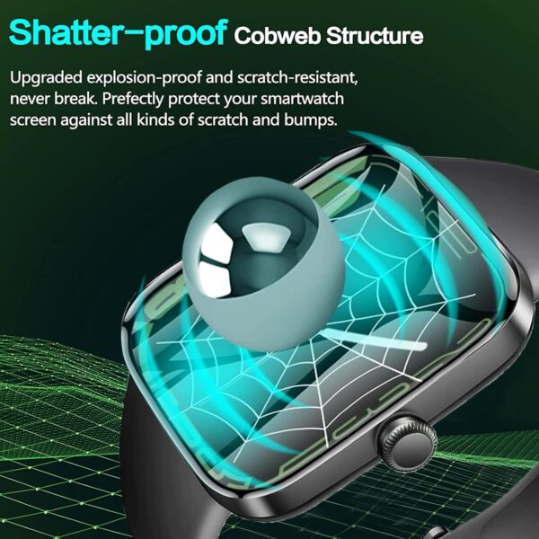 Blueshaweu compatible con PTHTECHUS Reloj protector de pantalla para PTHTECHUS S80 1,83 pulgadas reloj inteligente para niños, 3D cobertura completa HD protector de pantalla (3 paquetes) - Image 2