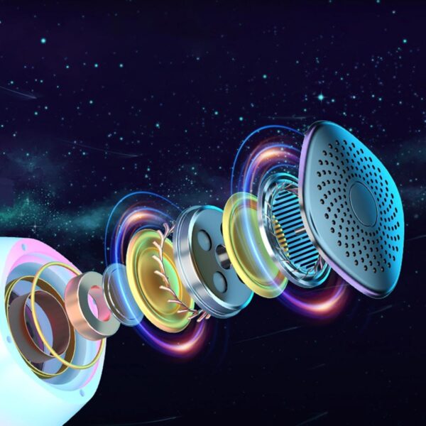 Altavoz inalámbrico pequeño | Altavoz de luz nocturna colorida, pequeño altavoz portátil - Altavoz inalámbrico, altavoz inalámbrico inteligente subwoofer para camping, exteriores - Image 9