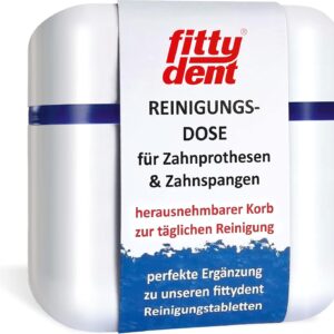 fittydent® Caja de limpieza para guardar prótesis dentales.