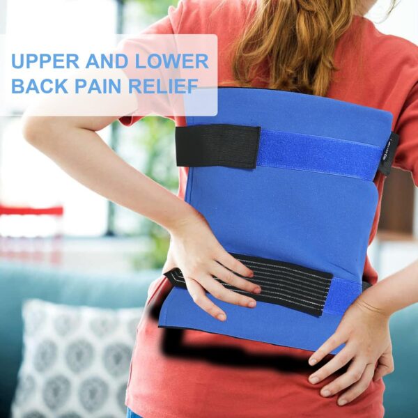 Bolsa de Hielo Reutilizable-11x 14 Pulgadas- Bolsa de Gel Grande con Terapia de Frío y Calor para Hombro, Rodilla, Espalda, Cintura, Cadera, Aliviar Dolor Muscular, Esguince, Hinchazón, Artritis- Azul - Image 5