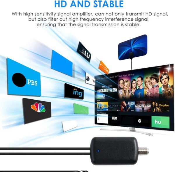 Fowybe televisión, Amplificador señal TV DVB-T2 Chip IC Inteligente avanzado, Receptor señal contra la Humedad y el Trueno Reemplazo Antena para recepción señal TV - Image 7