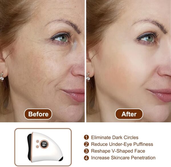 Gua Sha Eléctrico Masajeador Facial Eléctrico con Calor & Vibración & Antienvejecimiento Herramienta de Escultura Facial Limpiador Facial para Facelift Reducción de Arrugas y Hinchazón - Image 5