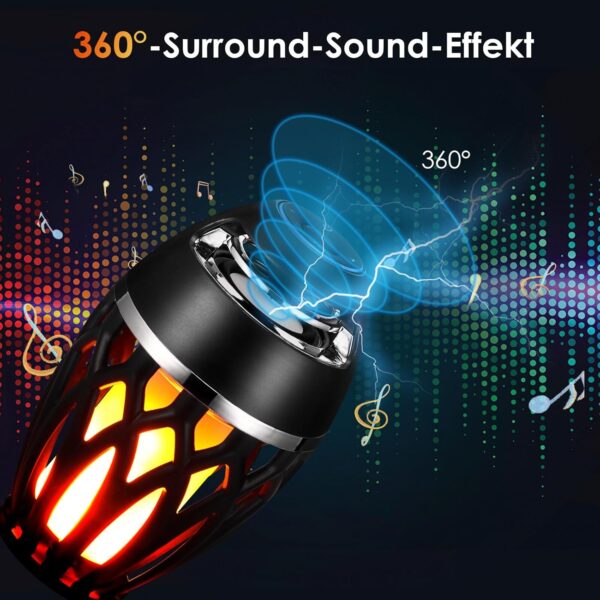 Altavoz Bluetooth con luz de llama LED, altavoz inalámbrico impermeable, Bluetooth 5.0, inalámbrico, portátil, audio HD, altavoz Bluetooth, luz LED, regalos para niñas, jóvenes, mujeres, hombres - Image 4