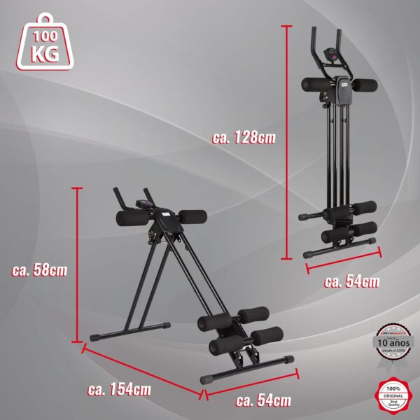 Ultrasport Abdominal Trainer Ultra 150 Power AB Trainer, Muscle Trainer with Knee Pad, Foldable Fitness Device with Training Computer, 4-Way Adjustable, Targeted ab Training - Image 3