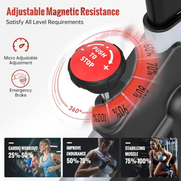 PASYOU Bicicleta Estática Magnética para Bici en Casa con Correa de Transmisión con Pantalla de RPM y Soporte para IPAD - Capacidad de Peso de 150 KG Negro - Image 7