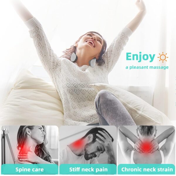 Masajeador Cervical,Masajeador de Cuello Eléctrico con Función de Calefacción,5Modos,15Niveles,Tecnología de temperatura constante y baja pulsación para el tratamiento del dolor de cuello y espalda - Image 4