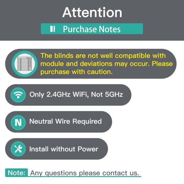 MoesGo Interruptor Persianas WiFi RF433,Alexa Relé Inteligente para Persianas,Cortinas,Toldos Eléctricas,Control de App/Voz Alexa/Google Home/RF433 Mando,Porcentaje Ajuste,Temporizado - Image 2