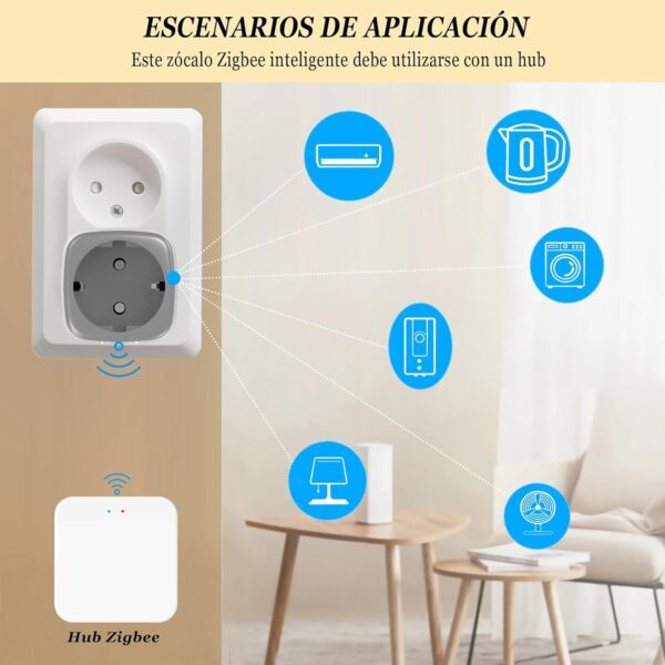 SURFOU Zigbee Enchufe Inteligente WiFi Compatible con Philips Hue, Alexa, Google Home, Smart Plug con Consumo Electrico, Temporizador, Control Remoto de Voz, HUE Bridge Necesario, 16A (1 Pack) - Image 2