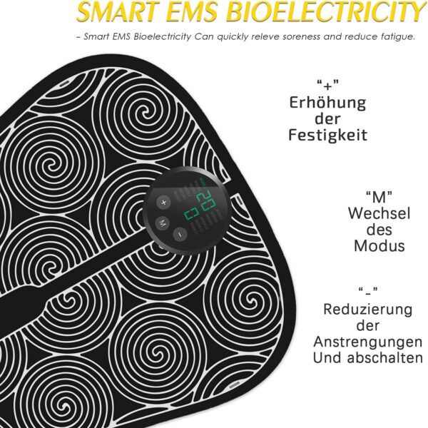 Jetking Masajeador de pies, EMS Masajeador Eléctrico para Pies, 12 Modos 18 Intensidad Masajeador Plantar Plegable Portátil para Circulación Sanguínea y Alivio del Dolor Muscular - Image 2