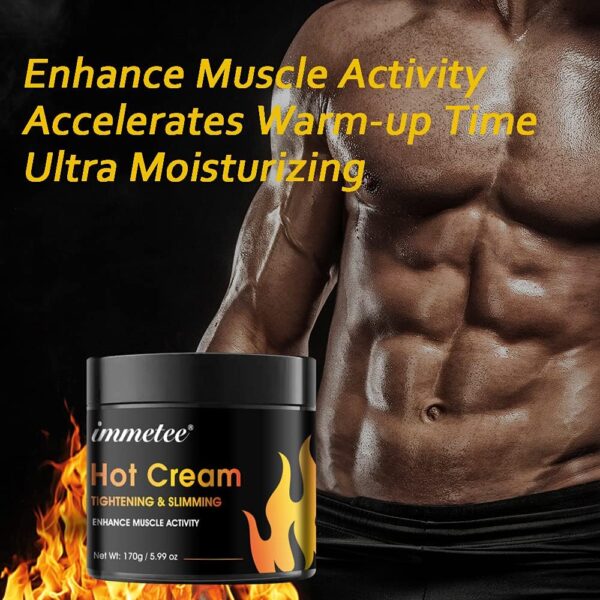 immetee Crema Quema Grasa Abdominal,Crema Reductora Abdomen Mujer Hombre,Potenciador de Entrenamiento para Moldear Cintura, Abdomen y Gluteos,Hot Cream,crema anticelulitica.170g - Image 4