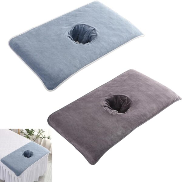 Camilla de masaje con orificio facial, 2 piezas de camilla de masaje para cama de belleza universal, funda de sofá, transpirable, suave, para spa, belleza y salón facial, 40 x 80 cm