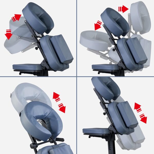 Master Massage Silla de Masaje Plegable Profesional, de Aluminio, Ajustable, Ligera, con cojín Musical, Funda de Transporte Bluetooth, Azul, Talla única - Image 8