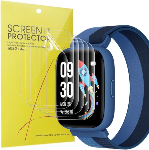Blueshaweu Protector de pantalla compatible con reloj inteligente Biggerfive Brave 2 de 1,8 pulgadas, HD transparente, flexible, protector de pantalla de TPU [6 unidades] compatible con reloj