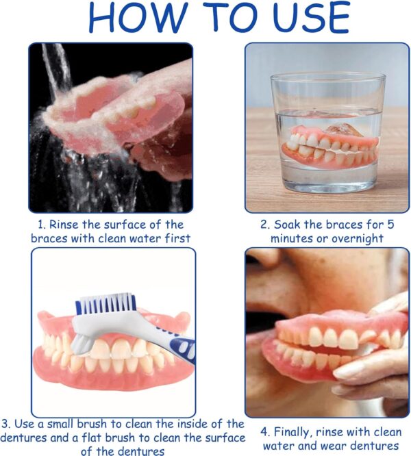 4 Piezas Cepillos De Limpieza De Dientes,Cepillos Para Dentaduras Postizas,Cepillo Para Dientes Postizos,Cabezal De Cepillo De Doble ángulo,Cepillo Protesis Dental,Para Limpieza De Retenedores - Image 4