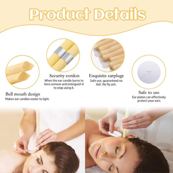 KUBDPQOR Quitar Cera Oidos - Kit Completo de Velas para Limpiar los Oídos - Excelente Aspirador de Cera de Oídos - Conos de Cera para una Limpieza Profunda y Cómoda - Audispray Adulto - Image 3