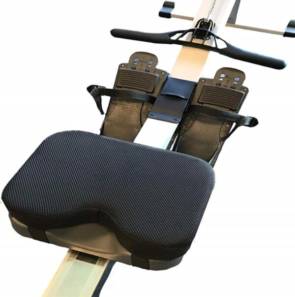 Kanu - Cojín de asiento de alto rendimiento para máquina de remo con espuma viscoelástica más gruesa, cubierta lavable y correa - Funciona también muy bien con bicicletas de ejercicio estacionarias - Image 6