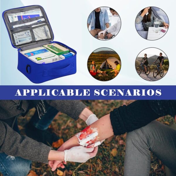 Zasjon Botiquín de Primeros Auxilios, Bolsa Médica Vacio Gran Capacidad Portátil Bolsa Botiquin Médico Vacío con Correa, Botiquin Viaje Impermeable Bolsa Botiquin Vacia para Hogar, Oficina, Viajes - Image 6