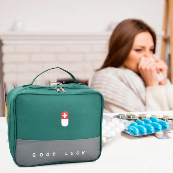 Litinliv 2 Piezas Bolsa de Primeros Auxilios, Botiquín de Gran Capacidad, Bolsa de Medicina Impermeable, Bolsa Médica Portátil para Casa, Oficina, Viaje, Senderismo, Camping(Verde) - Image 6