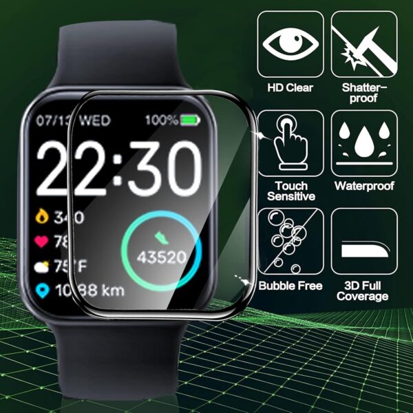 Blueshaweu Protector de pantalla compatible con reloj inteligente P66D de 1,85 pulgadas, HD, transparente, flexible, TPU, protector de pantalla [6 unidades] para reloj inteligente Aptkdoe P66D / Dotn - Image 6