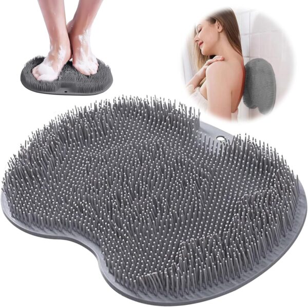 Alfombrilla de Ducha para pies, Exfoliante para pies y Espalda, Almohadilla de Masaje, Cepillo para pies, Limpiador masajeador con ventosas Antideslizantes, Almohadilla de Masaje de Silicona (D)